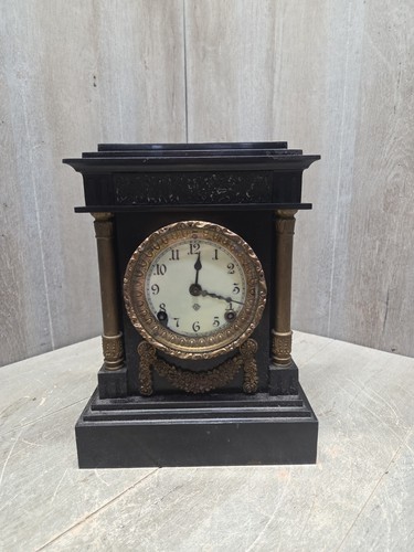 Antique metal ansonia clock - ansonia,