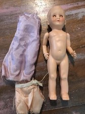 Hard Plastic Doll Vintage Rosebud with Sleepy Blue Moving Eyes Moving Arms 16cm