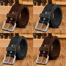 Mens Leather Belts 1.25, 1.5 Genuine Pure Leather High Quality Jeans Belt Buckle
