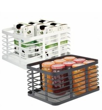 mDesign Wire Storage Basket in White or Black Metal for Storing Diverse Items