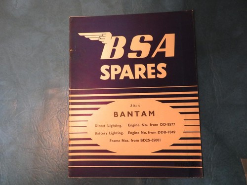 Bsa spares catalogue 1958 - spares,