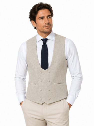 Beige buff double breasted - beige,