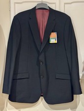 SKOPES Mens Size 48L Darwin Wool Blend Jacket (BNWT) Black Stripe Classic Fit