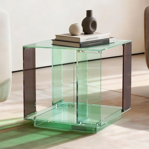 Acrylic end table snack - table,