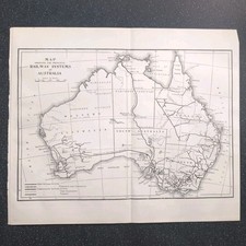 Original 1920 Railway Map Showing the Principal Railway Systems of Australia 