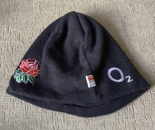 England Rugby Fleece Lined BEANIE Hat Black Canterbury Adult Sport O2 RFU MD