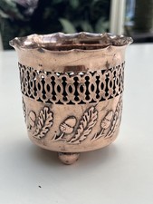 Art Nouveau Joseph Sankey JS & S solid Copper Planter Jardiniere Pot acorn
