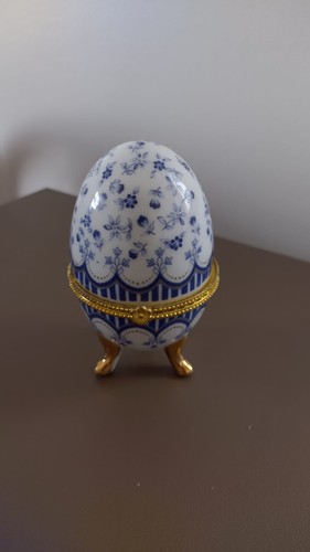 White with blue - , and