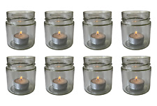 8x Glass Jar Candle Holders Lanterns Round Clear Decor Vases Containers Medium