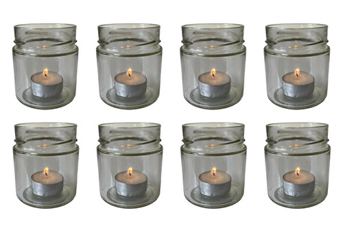 Glass jar candle - 8x, holders