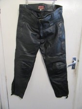 VINTAGE 80'S SKINTAN LEATHER MOTORCYCLE TROUSERS SIZE TO FIT WAIST 40"