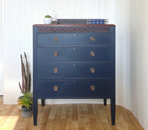 Edwardian mahogany chest - edwardian,