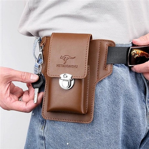 Leather phone holster - holster, belt
