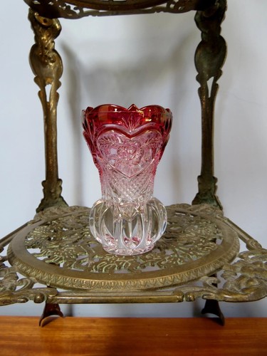 Vintage ruby flashed crystal - vintage,