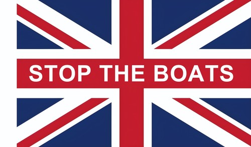 British stop the boats flag - stop, 3