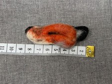 Sleeping Fox needle felted brooch, hand made 