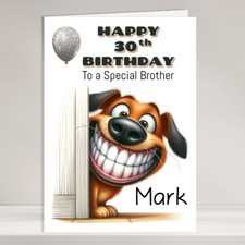 Birthday Personalised Cards for Him Man Male Greeting Card Funny Cute Dog