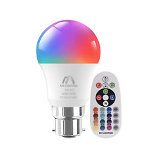 RGB LED Bulb 7W B22 with Remote | Dimmable | 16 Colours + Warm White | 1 Pack