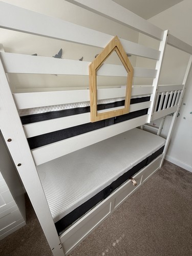 Wooden kids bunk bed - kids, hydraulic