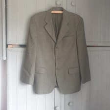 Vtg 80s Austin Reed Green Blue Tweed Blazer Jacket Sz  38 S Wool