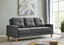 Fabric Sofa Bed 3 Seater Grey