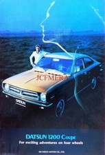 Vintage DATSUN '1200 Coupe' Auto Print : Original 1971 Car Advert