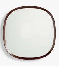 John Lewis Mid Century Retro Square Wood Wall Mirror 65 x 65cm - Walnut A