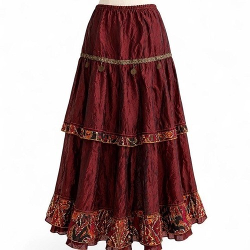 Vintage boho gypsy maxi skirt - maxi,