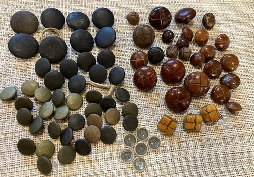 Bundle leather buttons - ,