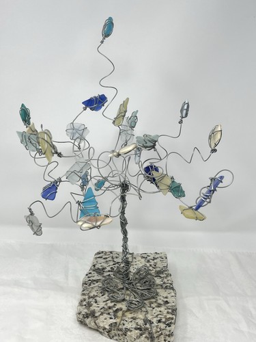 Artisan metal tree - with, sea