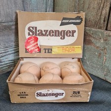 Vintage Slazenger 1956 Tennis Balls In Box Wimbledon tennis