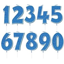 Blue Birthday Cake candles Age