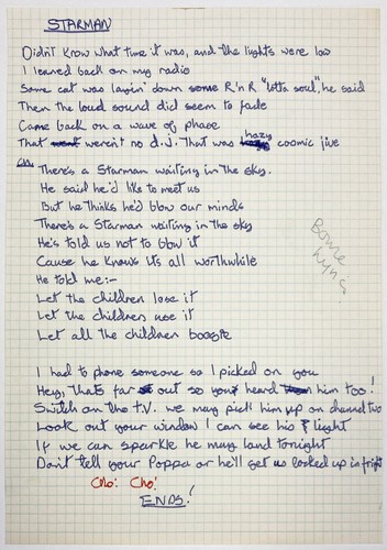 David bowie handwritten lyrics - bowie,