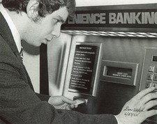 DON WETZEL SIGNED 8x10 PHOTO INVENTED AUTOMATIC TELLER MACHINE ATM BECKETT BAS