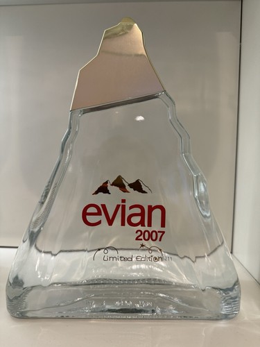 Evian glass water bottle - glass, 2007