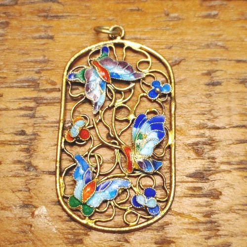 Chinese cloisonne pendant - chinese,