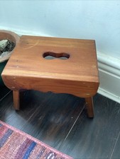 Vintage Small Wooden Folk Handmade Stool