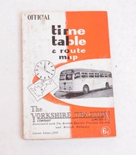 Bus Coach Timetable & Map Yorkshire Traction Summer 1959