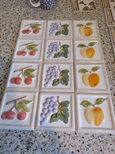 Set vintage fruit relief - 12,