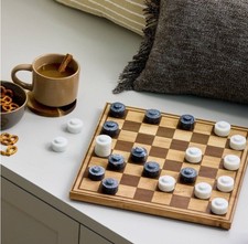 Wood & Marble Checkers Board
