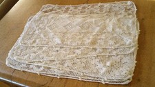 6  VINTAGE COTTON FILET LACE PLACE MATS