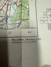 1915  WW1 Cloth  MAP - FRANCE