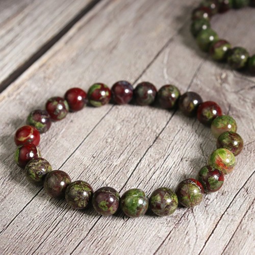 Natural dragon bloodstone 8mm - natural,