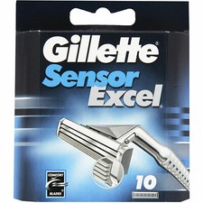 Gillette Sensor Excel Razor Blades For Men Pack of 10 Refill Blades Blue -216665