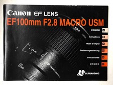 Canon EF 100mm F/2.8 Macro USM Lens Manual only