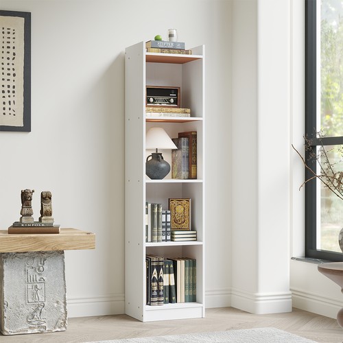 White wooden bookcase tall - bookcase,