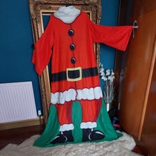 HUGE Christmas Santa Cosy Warm Fleece Throw Blanket With Sleeves Unusual unique 