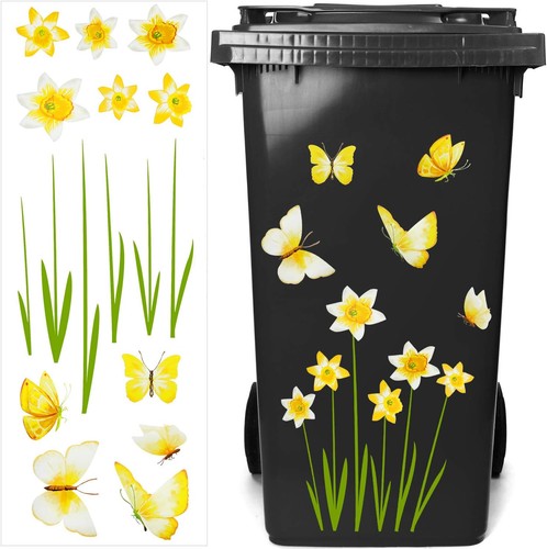 Flower wheelie bin stickers - flower,