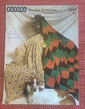 AFGHAN MULTICOLOUR GRANNY BLANKET THROW RUG VTG KNITTING & CROCHET PATTERN P6017