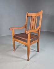 Antique Arts and Crafts Oak Framed Elbow Chair 1900s EB7917 VDIN